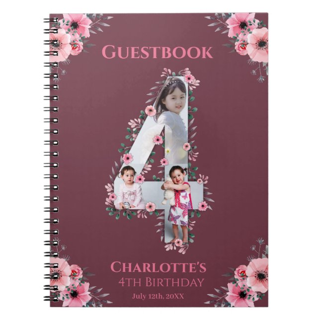 Cuaderno Gran libro de invitados para Chicas de cumpleaños  (Frente)