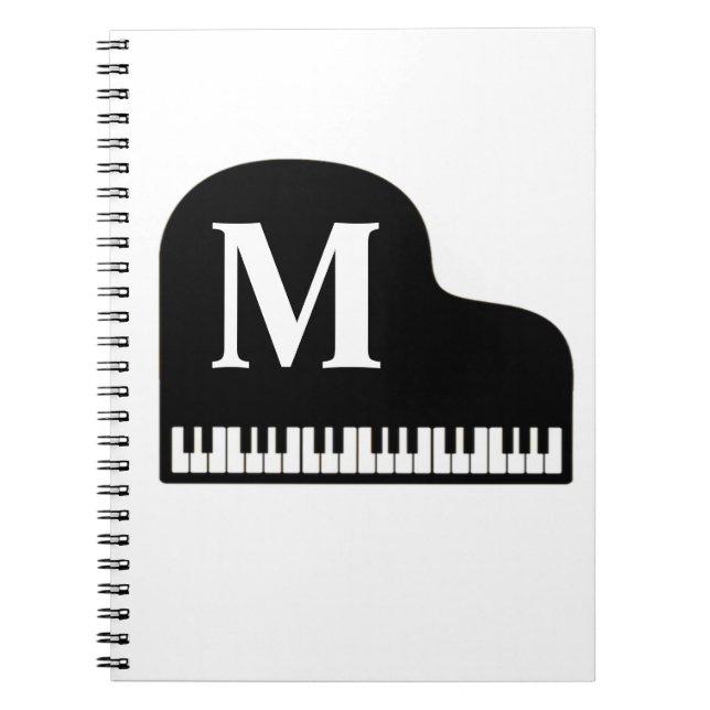 Cuaderno Gran monograma pianista personalizado (Frente)