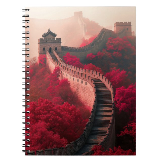 Cuaderno Gran Muralla de China en otoño - Rojo escénico (Frente)