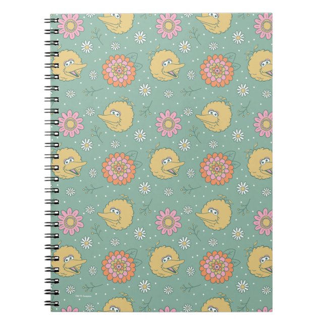 Cuaderno Gran Pájaro | Patrón Floral de Buenas Vibraciones (Frente)