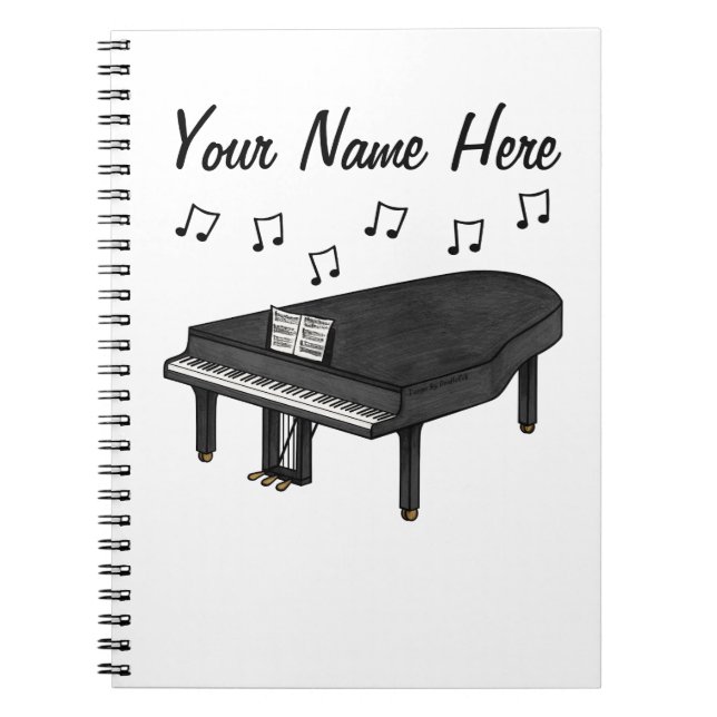 Cuaderno Gran Personalizado Pianista de Maestros de Música (Frente)