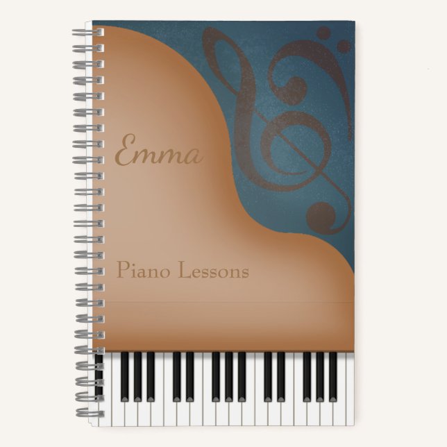 Cuaderno Gran pianista marrón y Personalizado de Lover