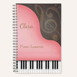 Cuaderno Gran Pianista Rosa y Personalizado de Lover