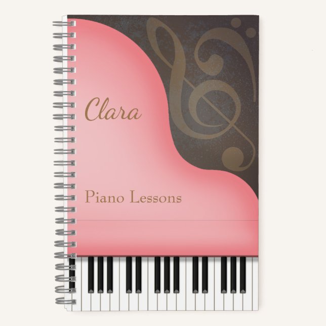 Cuaderno Gran Pianista Rosa y Personalizado de Lover (Anverso)