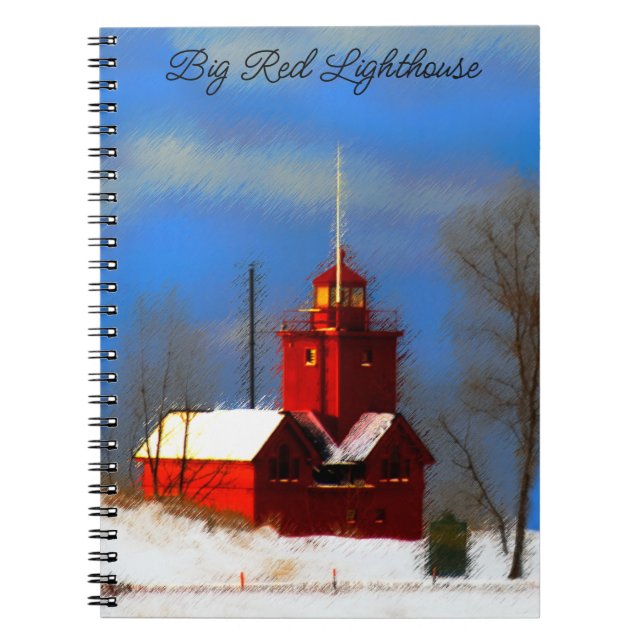 Cuaderno Gran pintura de faro rojo - Arte original (Frente)