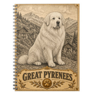Cuaderno Gran Pirineo, Perro Patrimonio Vintage