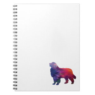 Cuaderno Gran Pirineo Perro Raza Geo Silhouette Púrpura