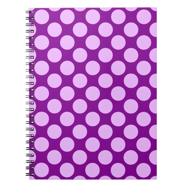 Cuaderno Gran punto retro - orquídea y púrpura (Frente)