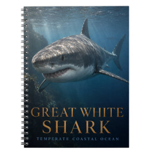 Cuaderno Gran Tiburón Blanco Animales del Océano Costero