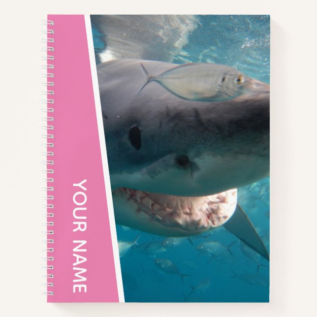 Cuaderno Gran Tiburón Blanco Australia Sonrisa Dientes, Chi (Anverso)