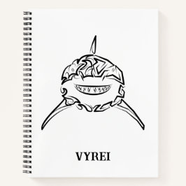 Cuaderno Gran tiburón blanco y negro tribal