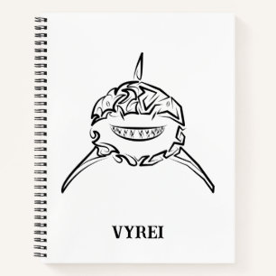 Cuaderno Gran tiburón blanco y negro tribal