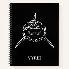 Cuaderno Gran tiburón blanco y negro tribal
