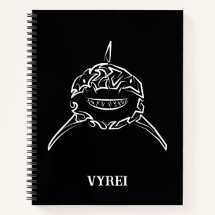 Cuaderno Gran tiburón blanco y negro tribal