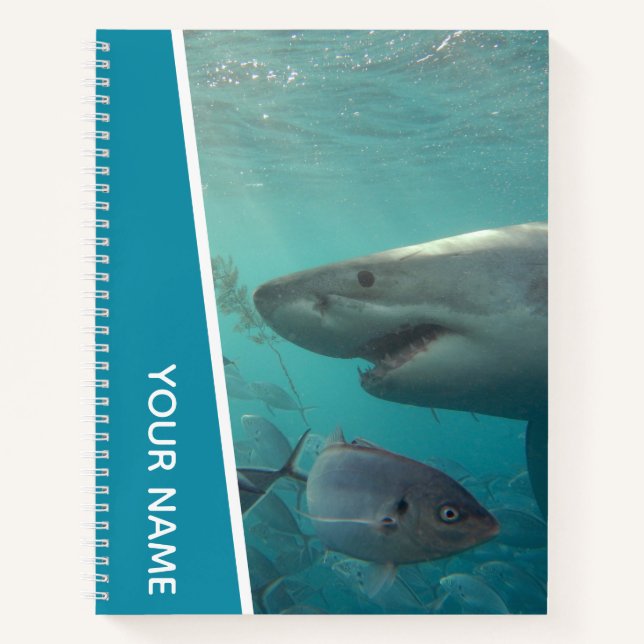 Cuaderno Gran tiburón blanco y peces Australia (Anverso)