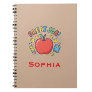 Cuaderno ¡Gran Trabajo! Pegatina de Recompensa de Manzana R