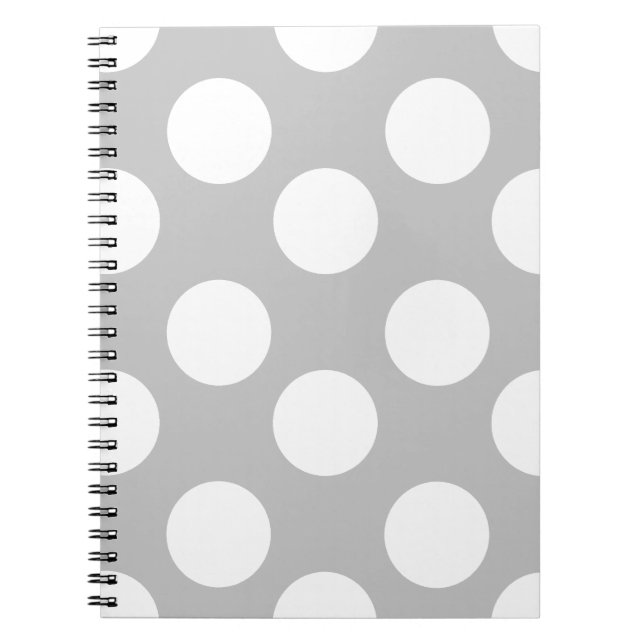 Cuaderno grande gris y blanco del lunar (Frente)