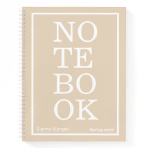Cuaderno grande moderno de khaki suave/ beige "NOT