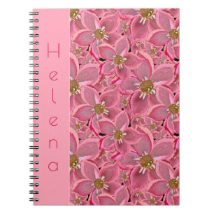 Cuaderno Grandes flores rosas.