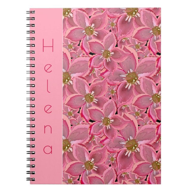 Cuaderno Grandes flores rosas. (Frente)