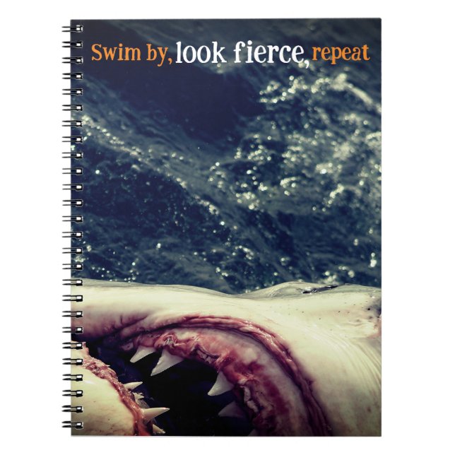 Cuaderno Grandes mandíbulas de tiburón blanco (Frente)