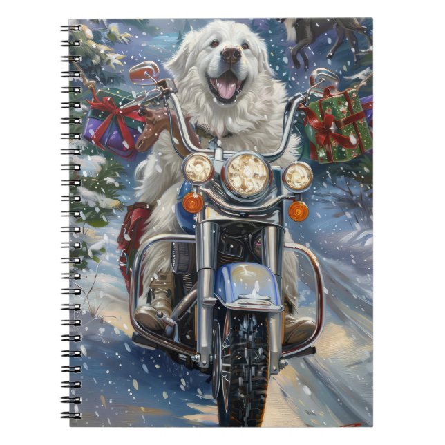 Cuaderno Grandes Navidades de motociclismo de perros de los (Frente)