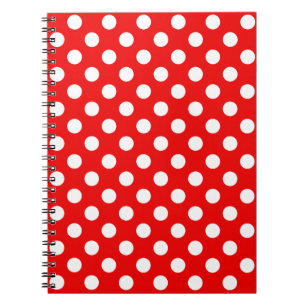 Cuaderno Grandes puntos de polka blanco en un llamativo blo