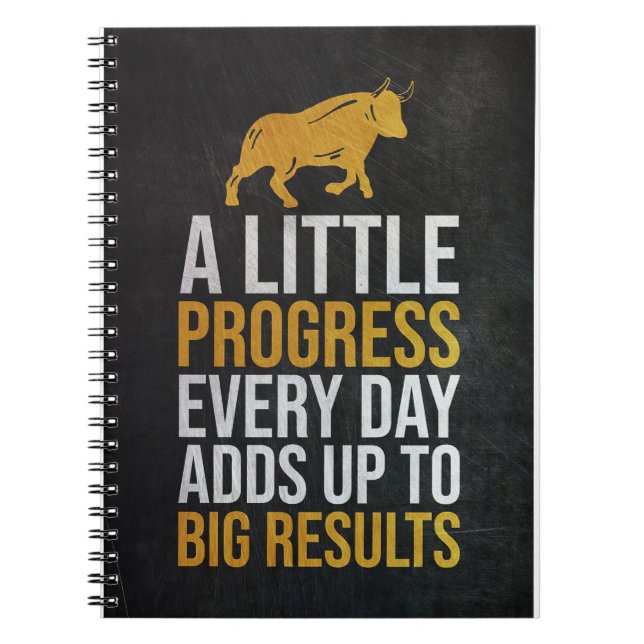 Cuaderno Grandes resultados del progreso del inversor (Frente)