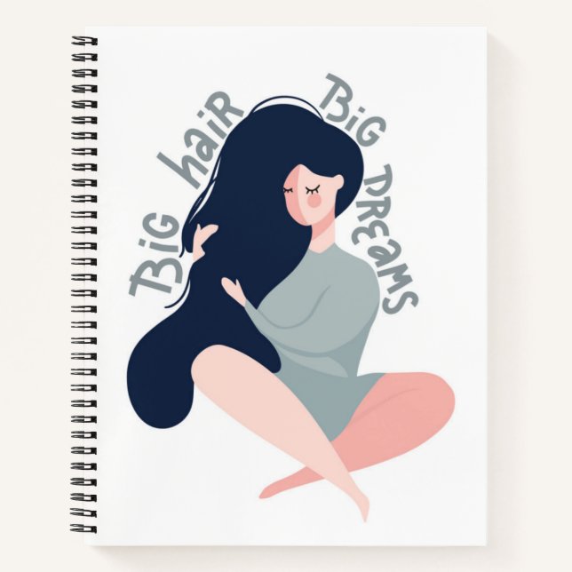 Cuaderno Grandes sueños de cabello grande (Anverso)