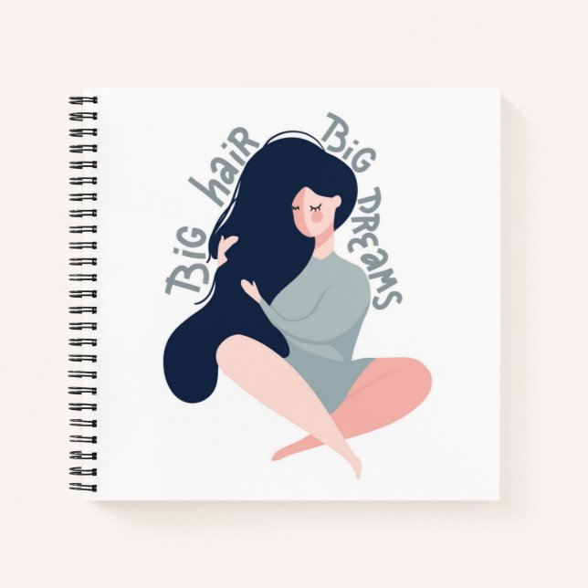Cuaderno Grandes sueños de cabello grande (Anverso)