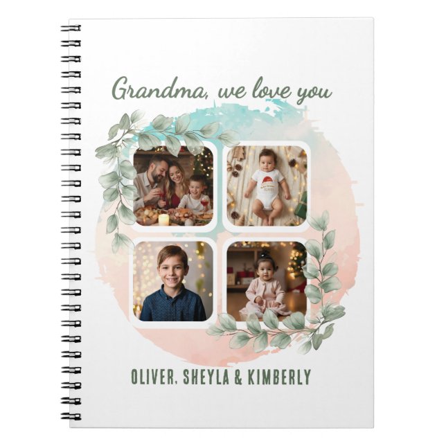 Cuaderno Grandma we love you 6 Photo Collage Eucalyptus (Frente)
