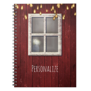 Cuaderno Granero Rojo Ventana & Luces Rústica Casa de Campo