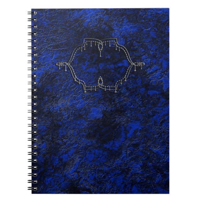 Cuaderno Granito de mármol negro de piedra oscura texturado (Frente)