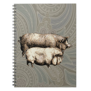 Cuaderno Granja Antigüa Cerdo País Antigüedad Ganado