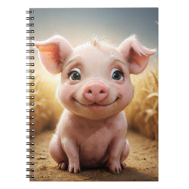 Cuaderno Granja de animales bebé: El cerdito  (Frente)