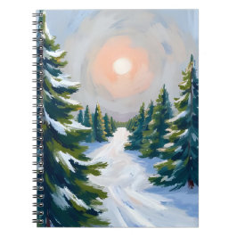 Cuaderno Granja de árboles de Navidad Acuarela Navidades