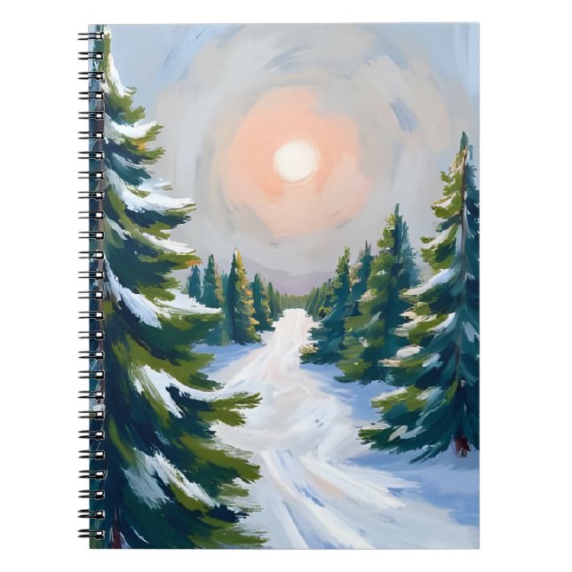 Cuaderno Granja de árboles de Navidad Acuarela Navidades (Frente)