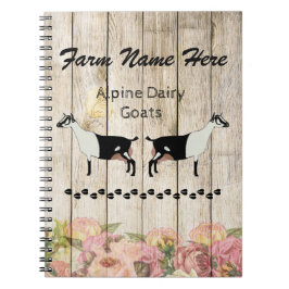 Cuaderno Granja de cabra lechera alpina personalizada