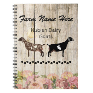 Cuaderno Granja de cabra lechera nubia personalizada