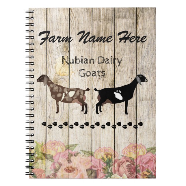 Cuaderno Granja de cabra lechera nubia personalizada (Frente)