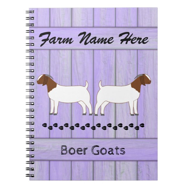 Cuaderno Granja de cabra morada personalizada (Frente)