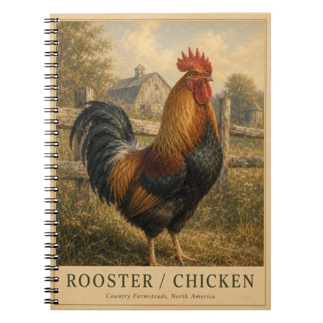 Cuaderno Granja de Gallo Gallina VINTAGE (Frente)