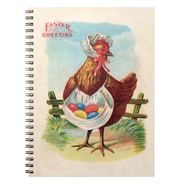 Cuaderno Granja de pollo de Pascua Huevos Antiguos (Frente)