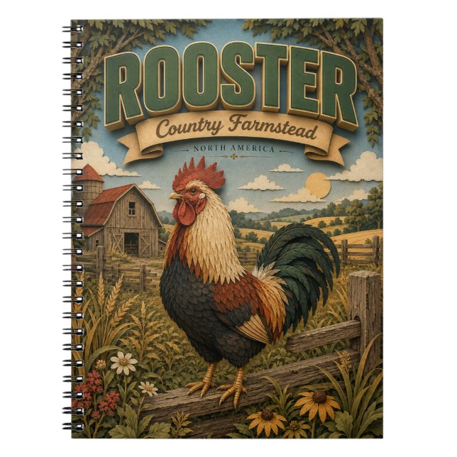 Cuaderno Granja Gallo Campo POPCUT (Frente)