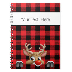 Cuaderno Granja Navidad Rojo Negro Cuadro de Búfalo