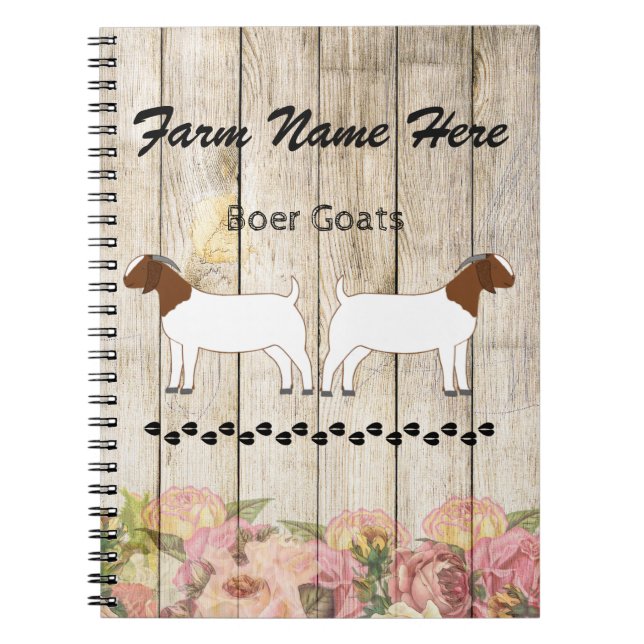 Cuaderno Granja personalizada de cabra boer (Frente)
