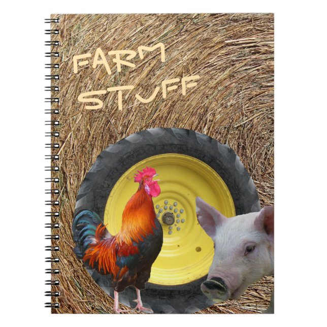 Cuaderno Granja, Tractor, Hay, Rooster, Portátil (Frente)