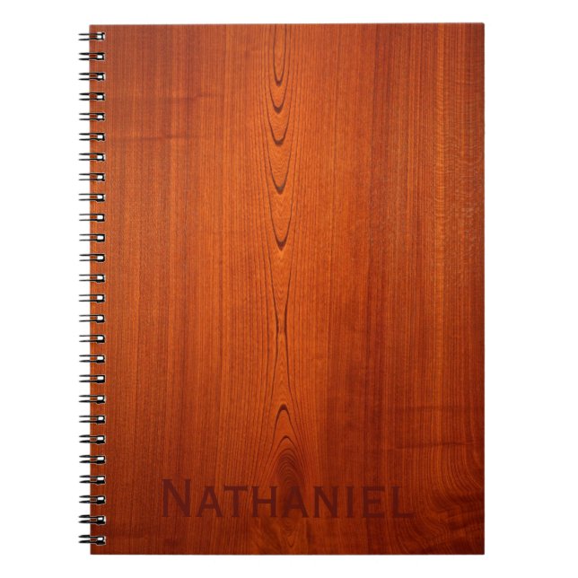 Cuaderno Grano de madera con nombre (Frente)