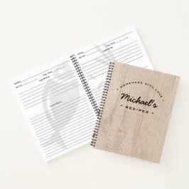 Cuaderno Grano de madera personalizado Casero con receta de