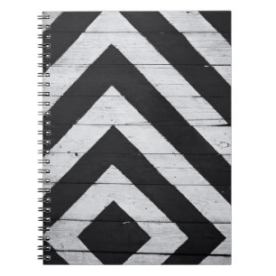 Cuaderno Grano de madera pintado negro y blanco